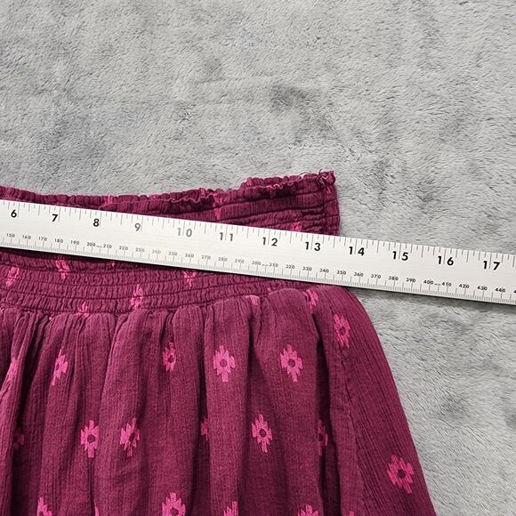 Old Navy Skirt Womens M Purple Plum & Get It Global Gauze Smocked Waist Pull On - Picture 7 of 9